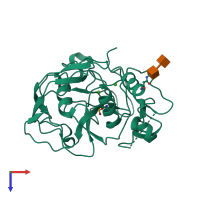 PDB entry 2afy coloured by chain, top view.