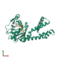 PDB entry 2ag8 coloured by chain, front view.