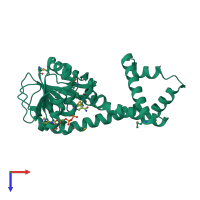 PDB entry 2ag8 coloured by chain, top view.