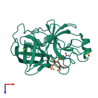 PDB entry 2agi coloured by chain, top view.