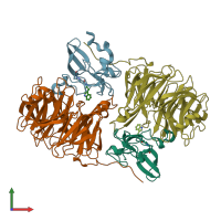 PDB entry 2agx coloured by chain, front view.