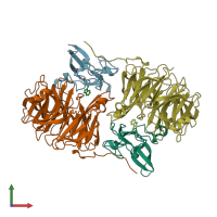 PDB entry 2agy coloured by chain, front view.