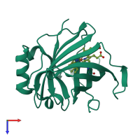 PDB entry 2ah7 coloured by chain, top view.