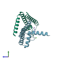 PDB entry 2ahy coloured by chain, side view.