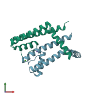 PDB entry 2ahz coloured by chain, front view.