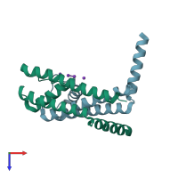 PDB entry 2ahz coloured by chain, top view.