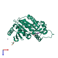 PDB entry 2ai2 coloured by chain, top view.