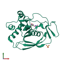 PDB entry 2aie coloured by chain, front view.