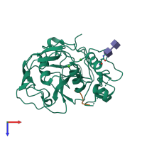 PDB entry 2aij coloured by chain, top view.