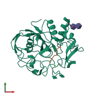 PDB entry 2aik coloured by chain, front view.