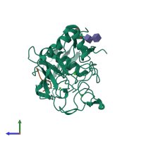 PDB entry 2aik coloured by chain, side view.