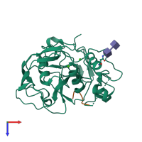 PDB entry 2aik coloured by chain, top view.