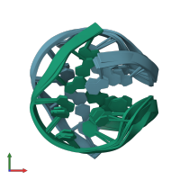 PDB entry 2akg coloured by chain, ensemble of 10 models, front view.