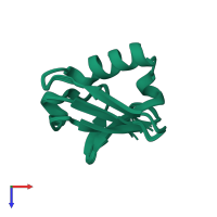 PDB entry 2al3 coloured by chain, ensemble of 20 models, top view.