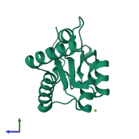 PDB entry 2ale coloured by chain, side view.