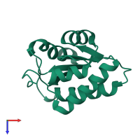 PDB entry 2ale coloured by chain, top view.