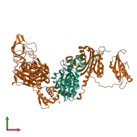 PDB entry 2aly coloured by chain, front view.