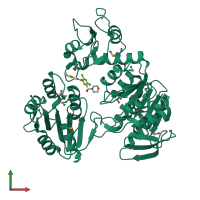 PDB entry 2am1 coloured by chain, front view.