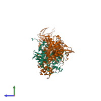 PDB entry 2amc coloured by chain, side view.