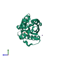 PDB entry 2amh coloured by chain, side view.
