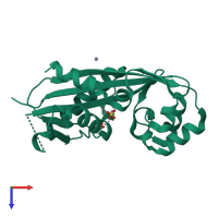 PDB entry 2amh coloured by chain, top view.