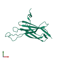 PDB entry 2amu coloured by chain, front view.