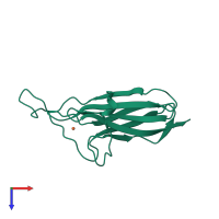 PDB entry 2amu coloured by chain, top view.