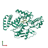 PDB entry 2an0 coloured by chain, front view.