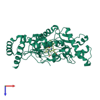 PDB entry 2an0 coloured by chain, top view.