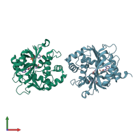 PDB entry 2an4 coloured by chain, front view.