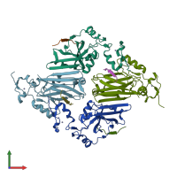 PDB entry 2an6 coloured by chain, front view.