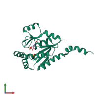 PDB entry 2anb coloured by chain, front view.