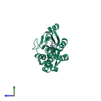 PDB entry 2anb coloured by chain, side view.