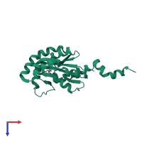 PDB entry 2anb coloured by chain, top view.