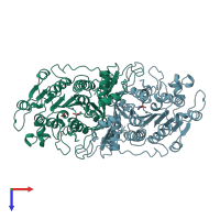 PDB entry 2anh coloured by chain, top view.
