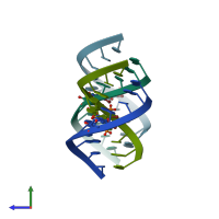 PDB entry 2ao5 coloured by chain, side view.