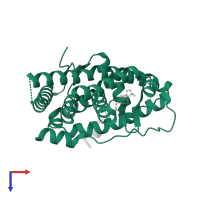 Androgen receptor in PDB entry 2ao6, assembly 1, top view.