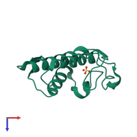 PDB entry 2aoz coloured by chain, top view.