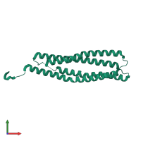 PDB entry 2ap3 coloured by chain, front view.