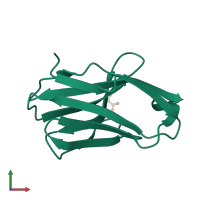PDB entry 2apb coloured by chain, front view.