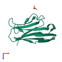 PDB entry 2apb coloured by chain, top view.