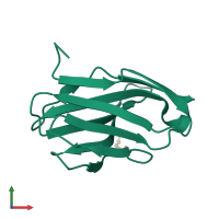 PDB entry 2apf coloured by chain, front view.