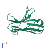 PDB entry 2apf coloured by chain, top view.