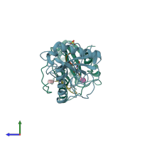PDB entry 2aph coloured by chain, side view.
