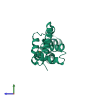 PDB entry 2apl coloured by chain, side view.