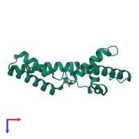 PDB entry 2apl coloured by chain, top view.