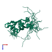 PDB entry 2apn coloured by chain, ensemble of 20 models, top view.