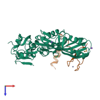 PDB entry 2apo coloured by chain, top view.