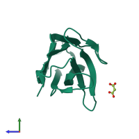 PDB entry 2apw coloured by chain, side view.