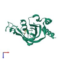 PDB entry 2ar1 coloured by chain, top view.